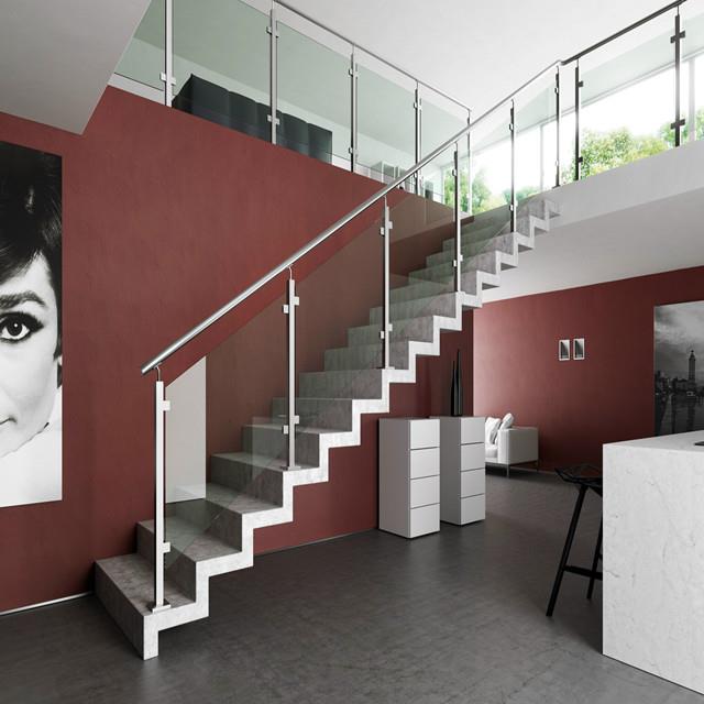 Glass panel stair railing Glass panel stair railing