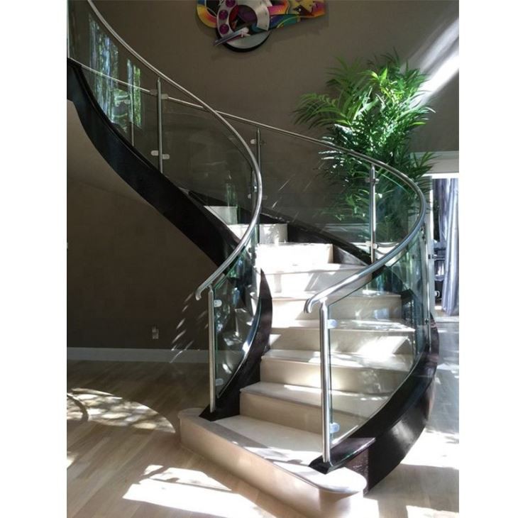 Spiral Staircase With Glass Railing