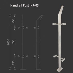 Χειρολισθήρας γυαλιού ανοξείδωτου